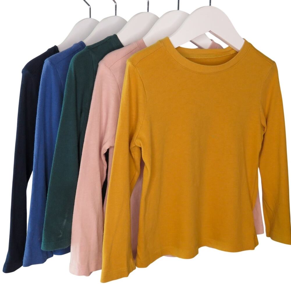Old Navy Boys Long Sleeve T-Shirt Bundle 3T Pink Yellow Blue Green Navy Cotton